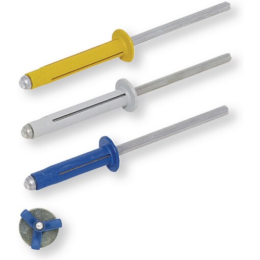 Remache trébol, cabeza plana, aluminio/aluminio 4,0X25,0 Gris